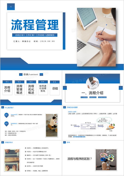 藍(lán)色漸變簡約公司業(yè)務(wù)員工流程管理知識培訓(xùn)ppt模板下載 熊貓辦公